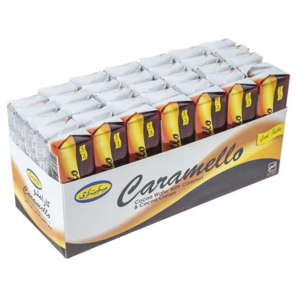 ویفر کاکائویی کاراملی با کرم کاکائو گرجی مقدار 525 گرم