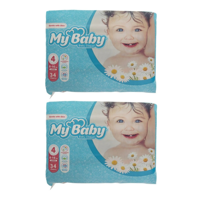 qualityq_90-12235 پوشک بچه مای بیبی مدل Max Care سایز 4 دو بسته 34 عددی - تصویر 1