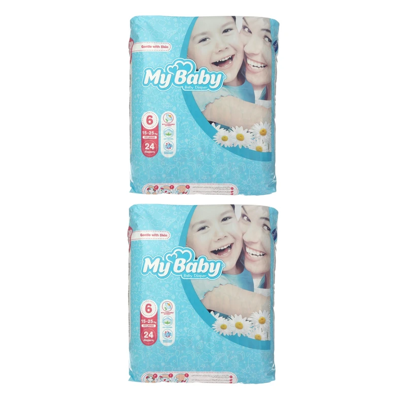 qualityq_90-12241 پوشک کودک مای بیبی مدل Max Care سایز 6 دو بسته 24 عددی - تصویر 1