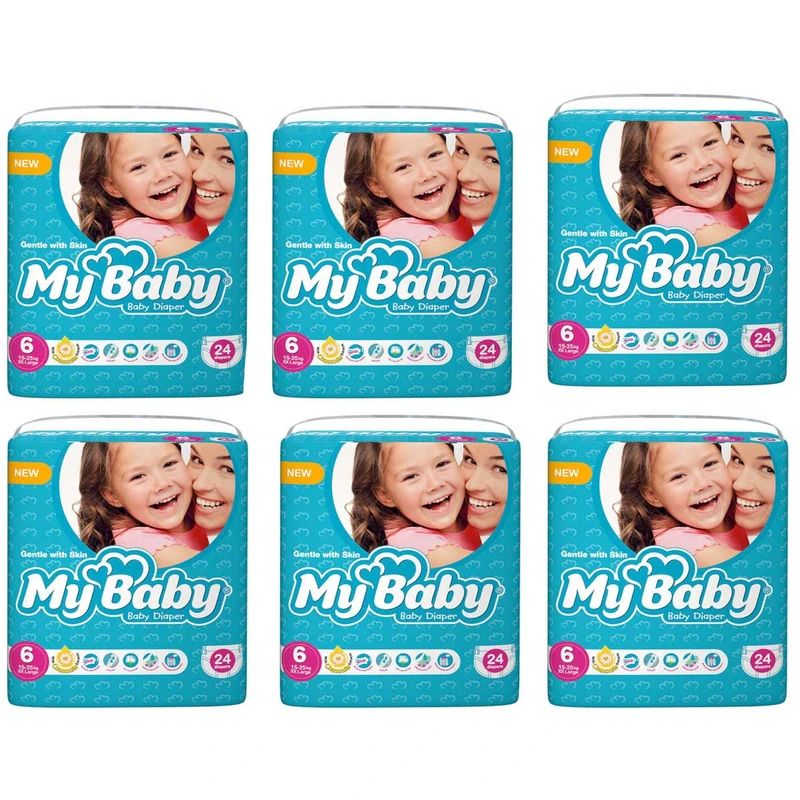 qualityq_90-12263 پوشک مای بیبی کد 6 بسته 24 عددی مجموعه 6 عددی - تصویر 1