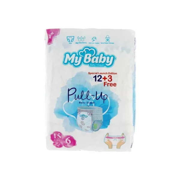 پوشک مای بیبی پول آپ کد 6 بسته 15 عددی