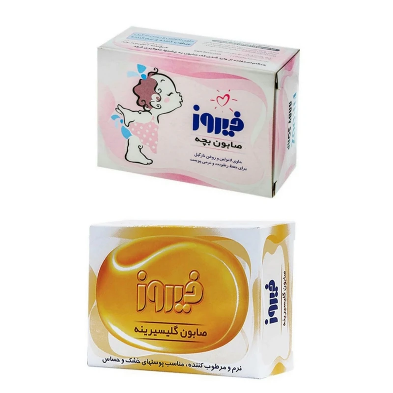 qualityq_90-13234 صابون شستشو فیروز مدل نارگیل و گلیسیرینه وزن 100 گرم بسته 2 عددی - تصویر 1
