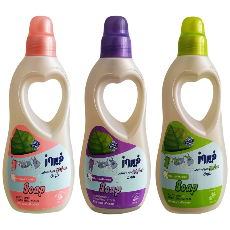 qualityq_90-13374 صابون مایع لباسشویی فیروز مدل اسطوخودوس و گل های بهاری وزن 1000 گرم مجموعه 3 عددی - تصویر 1