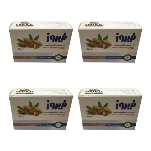 صابون شستشو فیروز مدل ALMOND وزن 120 گرم مجموعه 4 عددی