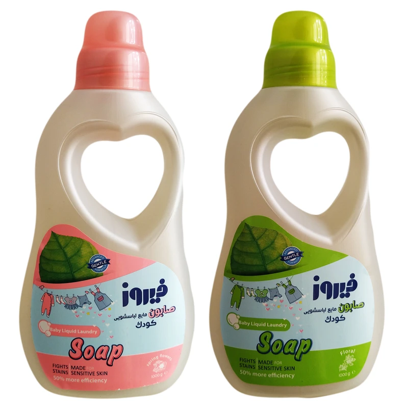 qualityq_90-13649 صابون مایع لباسشویی فیروز مدل گل های بهاری وزن 1000 گرم مجموعه 2 عددی - تصویر 1