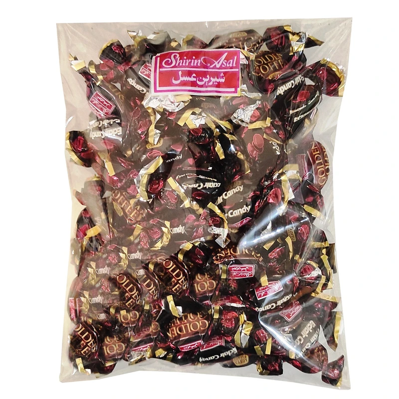 qualityq_90-14608 آبنبات مغزدار شیر قهوه گلدن کافی شیرین عسل - 500 گرم - تصویر 1