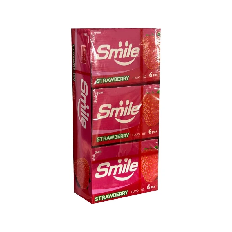 qualityq_90-15100 آدامس اسمایل با طعم توت فرنگی شیرین عسل 18 بسته 6 عددی - تصویر 1