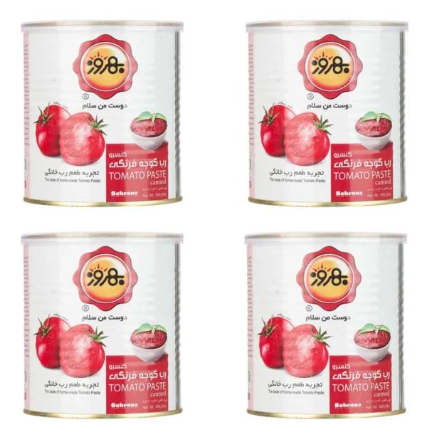 کنسرو رب گوجه فرنگی بهروز - 800 گرم بسته 4 عددی