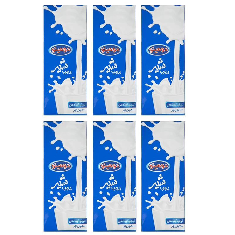 qualityq_90-17134 شیر پرچرب دومینو حجم 0.2 لیتر بسته 6 عددی - تصویر 1