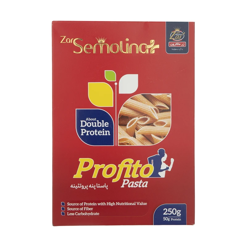 qualityq_90-17680 پاستا پنه پروتئینه سمولینا زر ماکارون - 250 گرم - تصویر 1