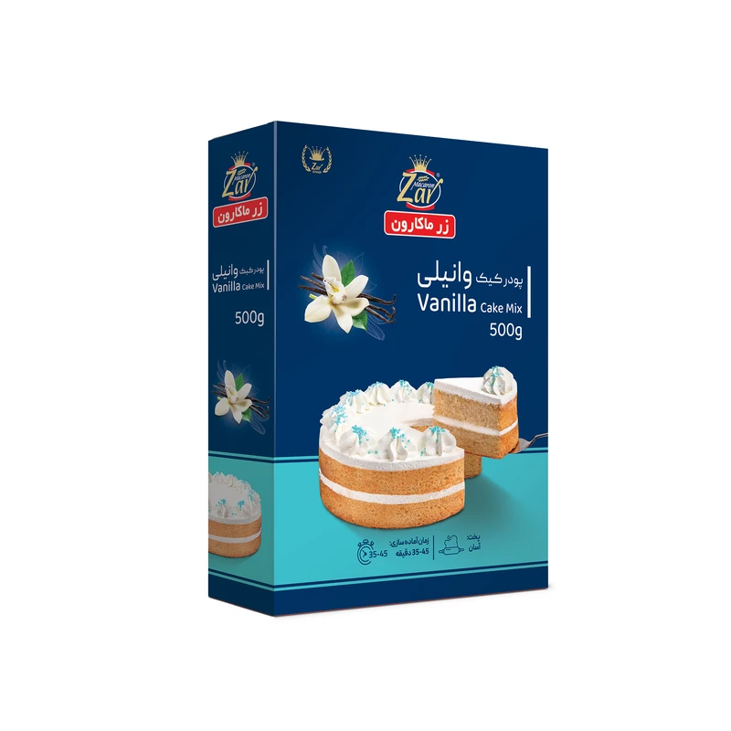 qualityq_90-17774 پودر کیک وانیلی زر ماکارون مقدار 500 گرم - تصویر 1