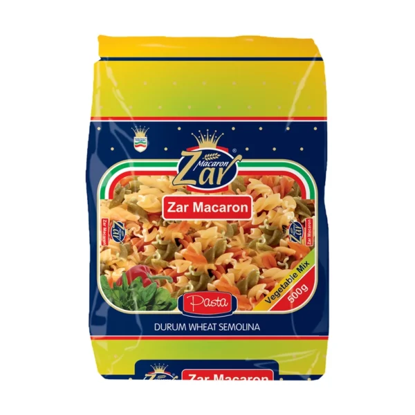 ماکارونی مته ای سبزیجات زر ماکارون مقدار 500 گرم