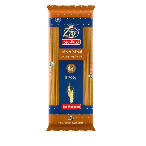اسپاگتی قطر 1.5 سبوس دار زر ماکارون - 700 گرم