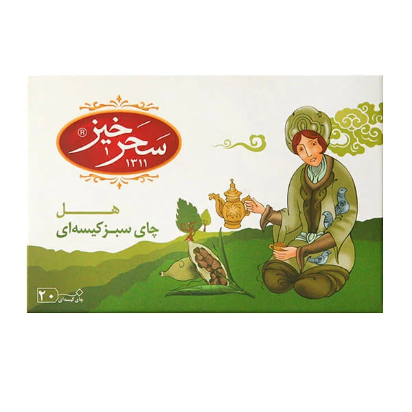 qualityq_90-19043 چای سبز کیسه ای سحرخیز با طعم هل بسته 20 عددی - تصویر 1