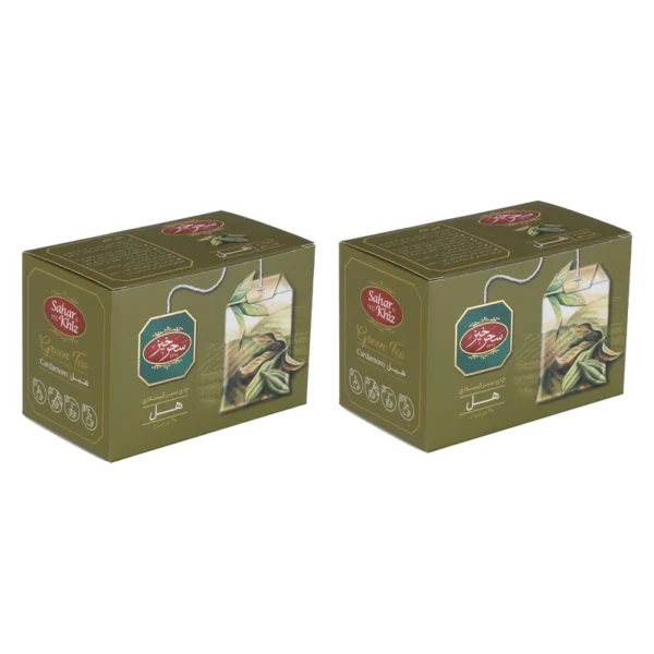 چای سبز کیسه‌ای هل سحرخیز 2 بسته 20 عددی