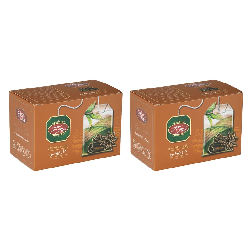 qualityq_90-19195 چای سبز کیسهای دارچین سحرخیز 2 بسته 20 عددی - تصویر 1