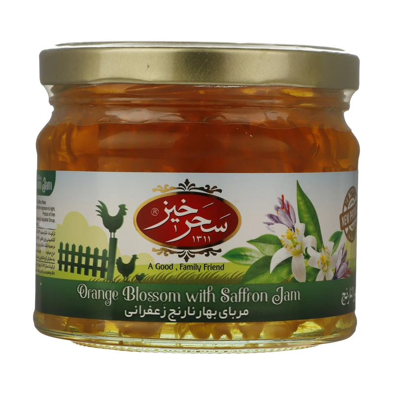 qualityq_90-19351 مربای بهارنارنج زعفرانی سحرخیز - 400 گرم - تصویر 1