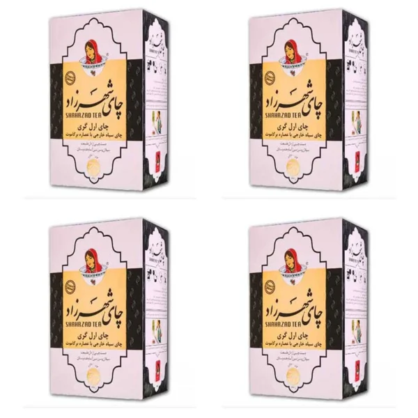 چای سیاه خارجی سیلان شکسته ارل گری با طعم برگاموت شهرزاد - 400 گرم بسته 4 عددی