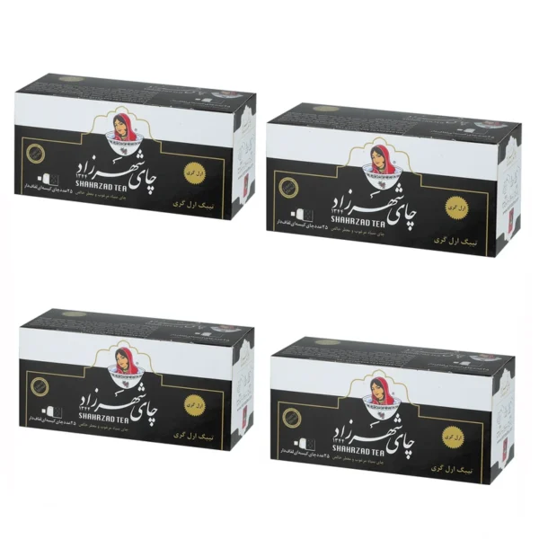 چای کیسه ای لفاف دار عطری شهرزاد بسته 4 عددی