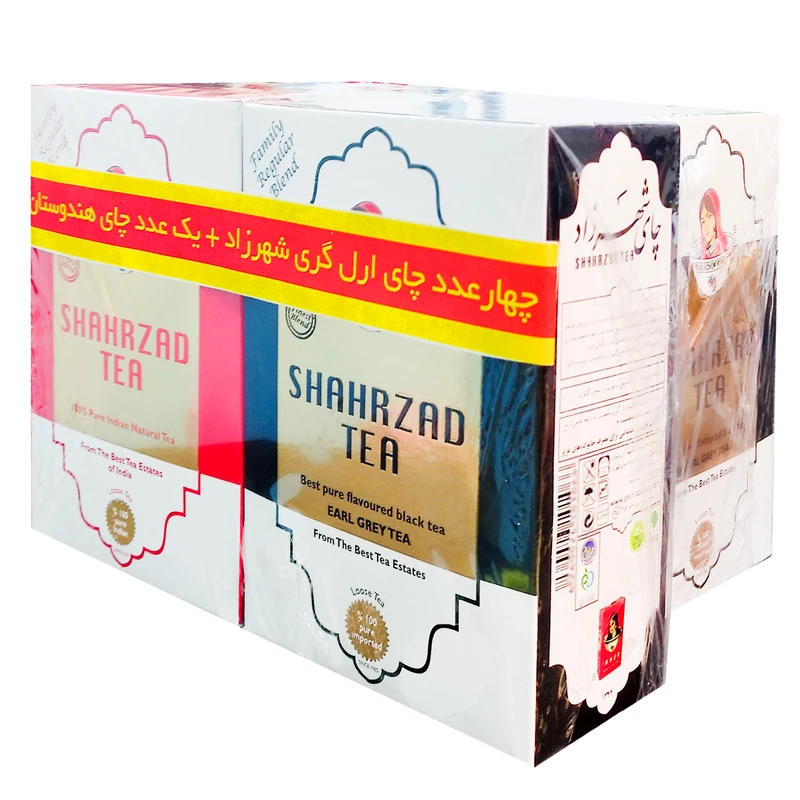 qualityq_90-19935 چای ارل گری و هندوستان شهرزاد -400 گرم بسته 5 عددی - تصویر 1