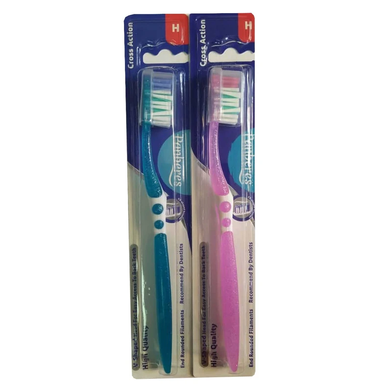 qualityq_90-20635 مسواک پنبه ریز مدل crossaction با برس سخت مجموعه 2 عددی - تصویر 1