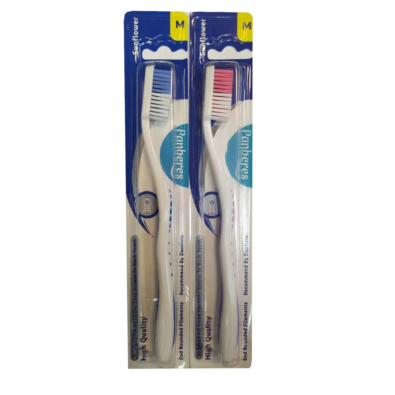 qualityq_90-20757 مسواک پنبه ریز مدل aftabgardan با برس متوسط مجموعه 2 عددی - تصویر 1