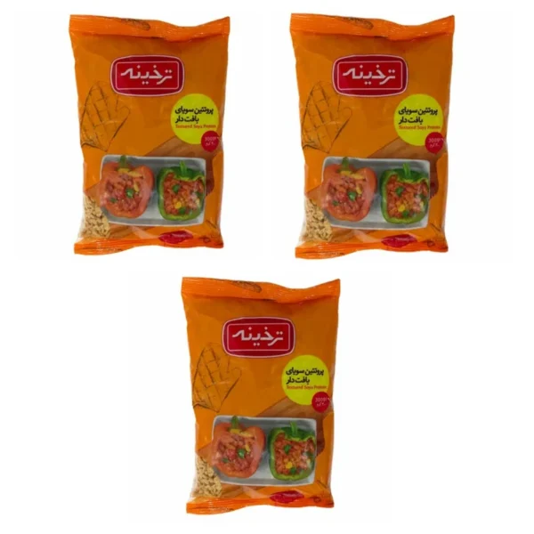 پروتئین سویای بافت دار ترخینه- 300 گرم بسته 3 عددی