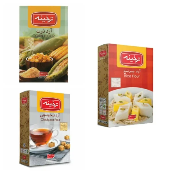 ارد برنج و ذرت و نخودچی ترخینه -200 گرم بسته 3 عددی