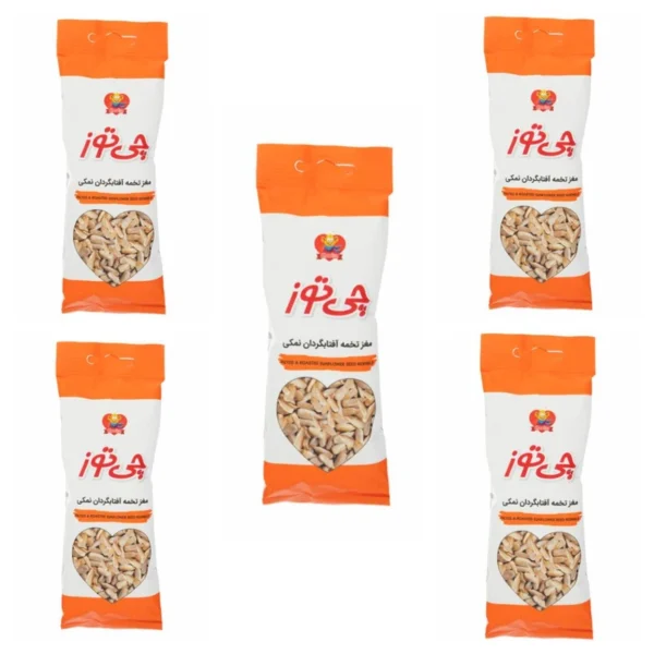 مغز تخمه آفتابگردان چی توز با طعم نمکی - 40 گرم بسته 5 عددی