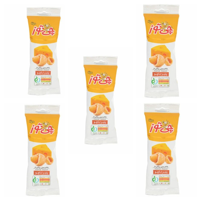 qualityq_90-23047 بادام زمینی چی توز با طعم پنیر ناچو - 40 گرم بسته 5 عددی - تصویر 1