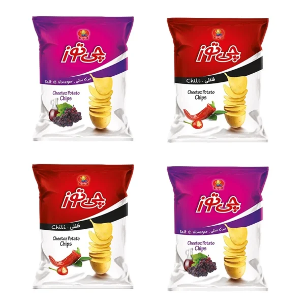 چیپس فلفلی و سرکه نمکی چی توز - 30 گرم بسته 4 عددی