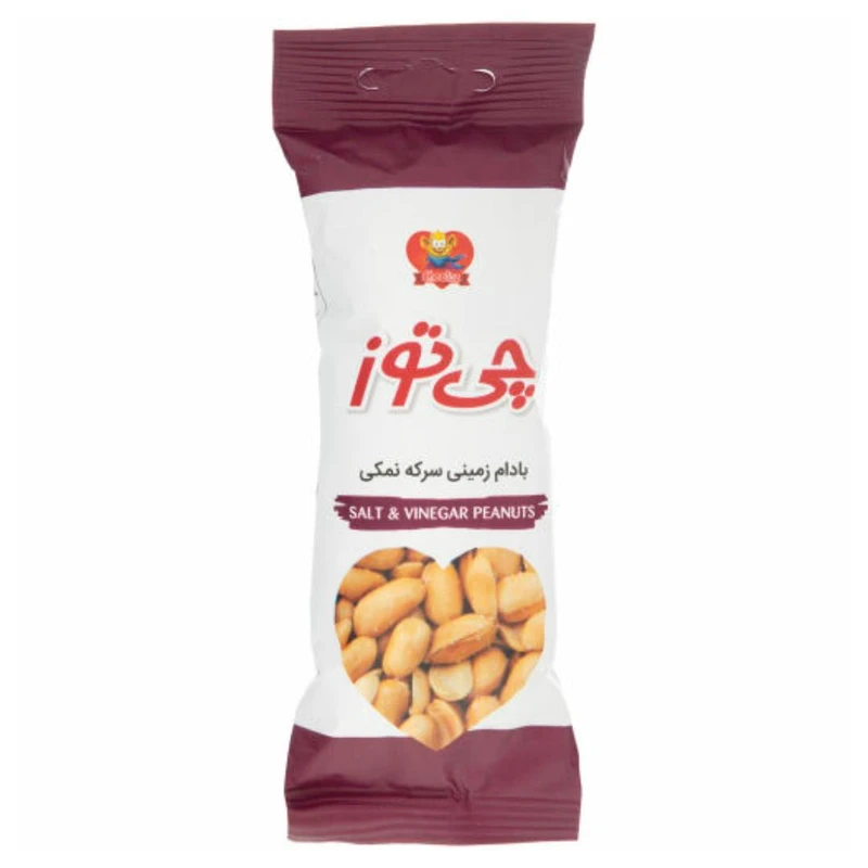 qualityq_90-23077 بادام زمینی با طعم سرکه نمکی چی توز - 40 گرم بسته 12 عددی - تصویر 1