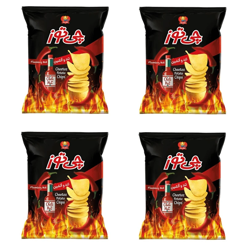 qualityq_90-23079 چیپس تند و آتشین چی توز - 30 گرم بسته 4 عددی - تصویر 1