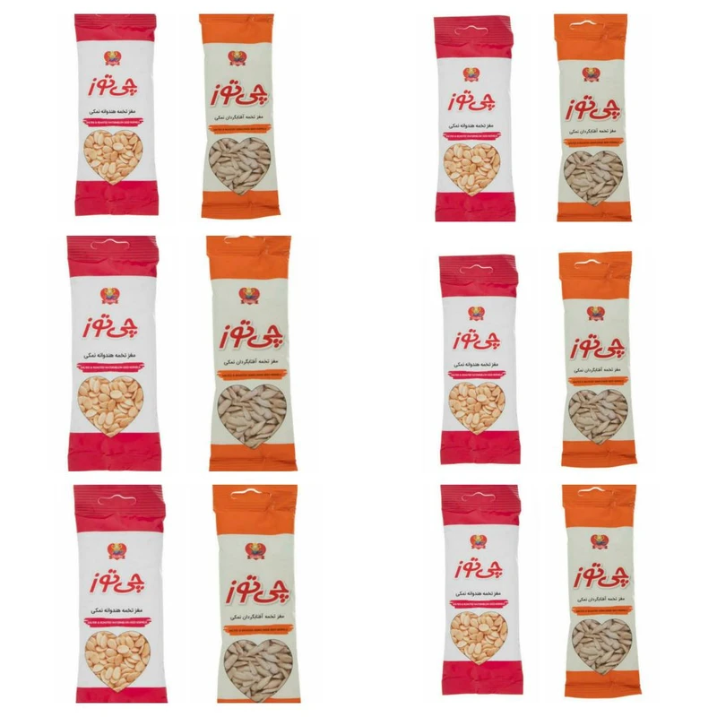 qualityq_90-23086 مغز هندوانه و آفتابگردان چی توز با طعم نمکی - 40 گرم بسته 12 عددی - تصویر 1