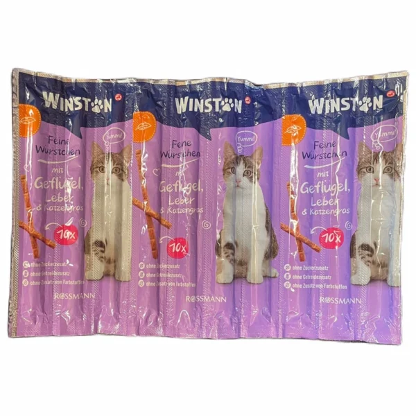 غذای تشویقی گربه وینستون مدل mit geflugel and leber new وزن 50 گرم