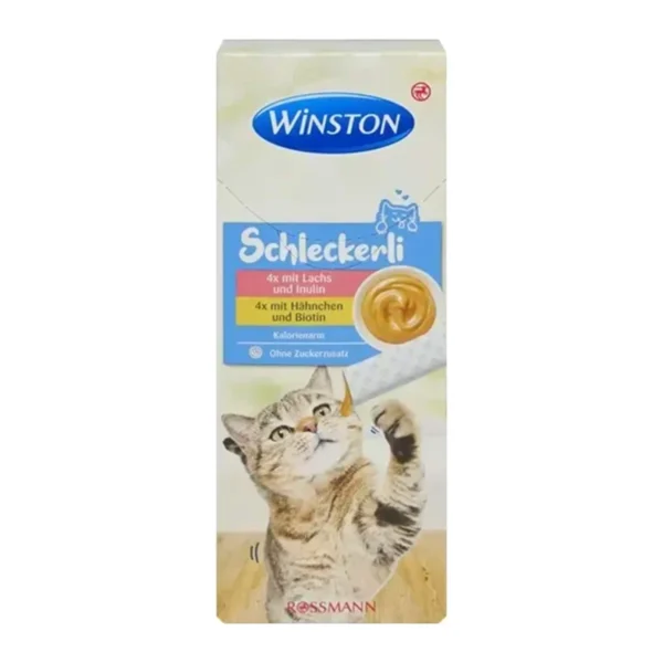 بستنی گربه وینستون مدل مرغ و ماهی آزاد وزن 120 گرم