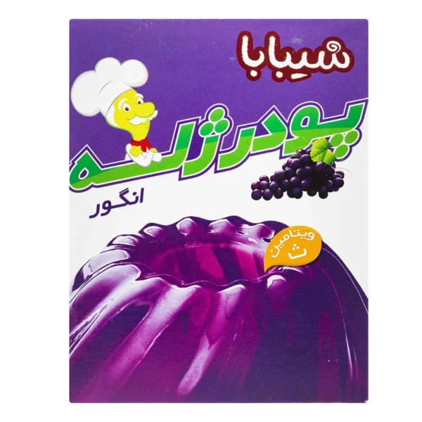 پودر ژله انگور شیبابا مقدار 100 گرم