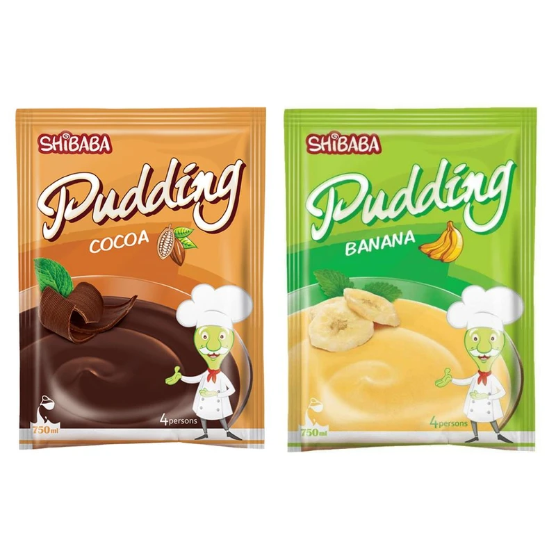 qualityq_90-26449 پودر پودینگ کاکائویی و موز فوری شیبابا - 100 گرم مجموعه 2 عددی - تصویر 1