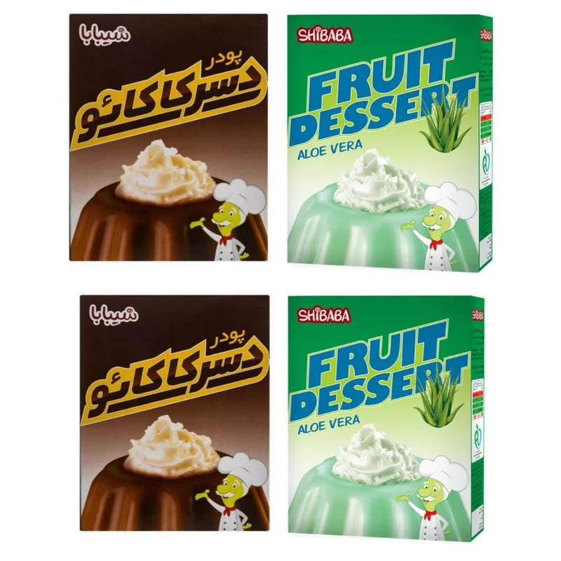 qualityq_90-26498 پودر دسر کاکائو و آلوئه ورا شیبابا -170 گرم مجموعه 4 عددی - تصویر 1
