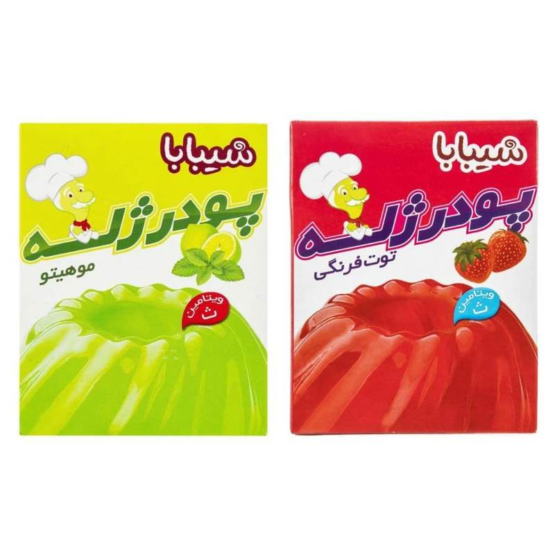 qualityq_90-26650 پودر ژله موهیتو و توت فرنگی شیبابا -200 گرم مجموعه 2 عددی - تصویر 1