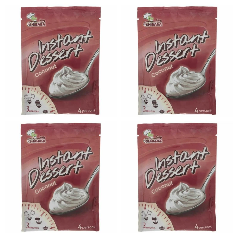 qualityq_90-26667 پودر دسر فوری نارگیل شیبابا - 110 گرم بسته 4 عددی - تصویر 1