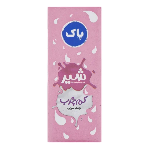 شیر کم چرب با ویتامین D3 پاک - 200 میلی لیتر