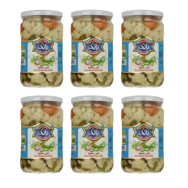 شور مخلوط رازک - 660 گرم بسته 6 عددی