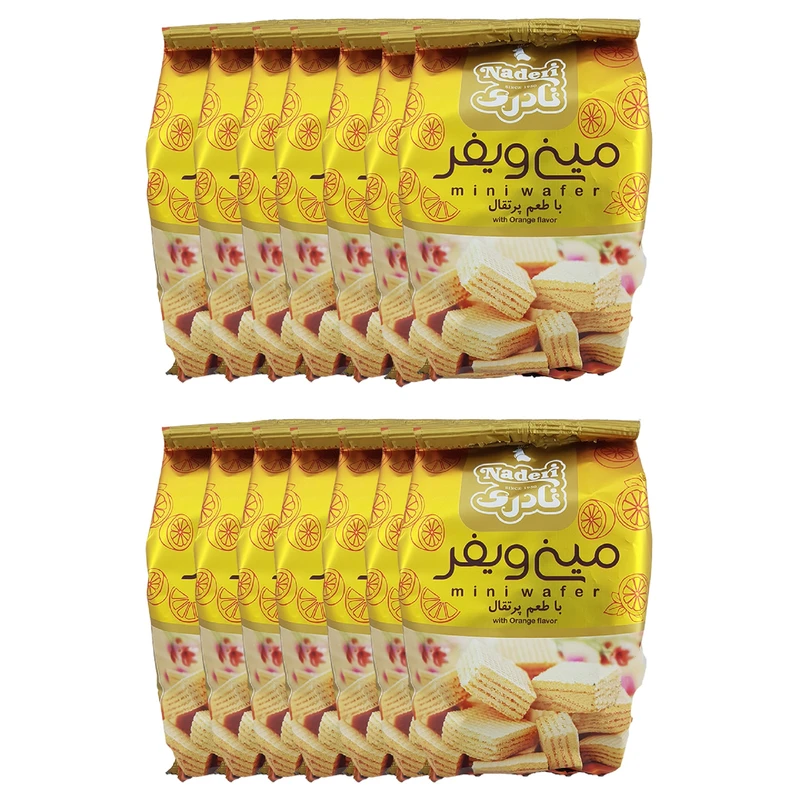 qualityq_90-31442 ویفر لقمه ای پرتقالی نادری مقدار 80 گرم بسته 14 عددی - تصویر 1
