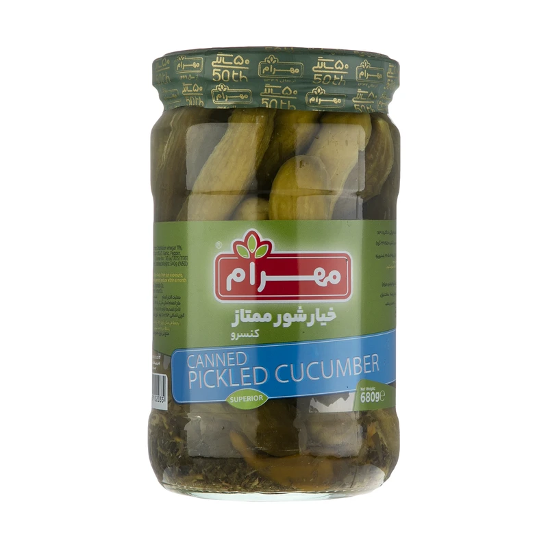 qualityq_90-3169-1 کنسرو خیارشور ممتاز مهرام - 680 گرم - تصویر 1