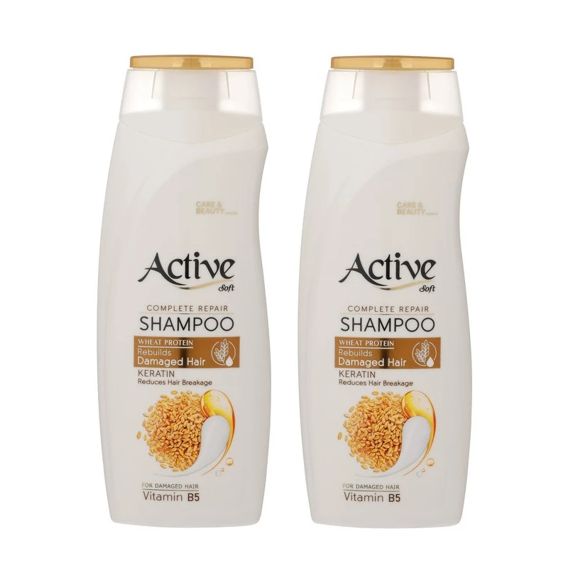 qualityq_90-31822 شامپو تقویت کننده و ترمیم کننده مو اکتیو مدل گندم حجم 350 میلی لیتر بسته 2 عددی - تصویر 1