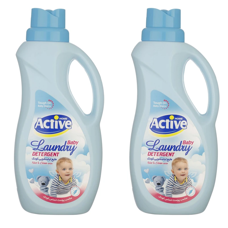 qualityq_90-32012 مایع لباسشویی کودک اکتیو مدل لاندری بیبی حجم 1500 میلی لیتر بسته 2 عددی - تصویر 1