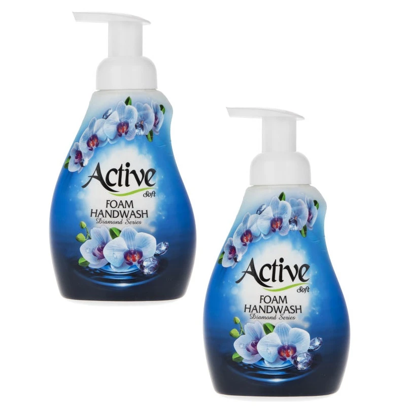 qualityq_90-32017 فوم دستشویی اکتیو مدل ارکیده وزن 500 گرم بسته 2 عددی - تصویر 1