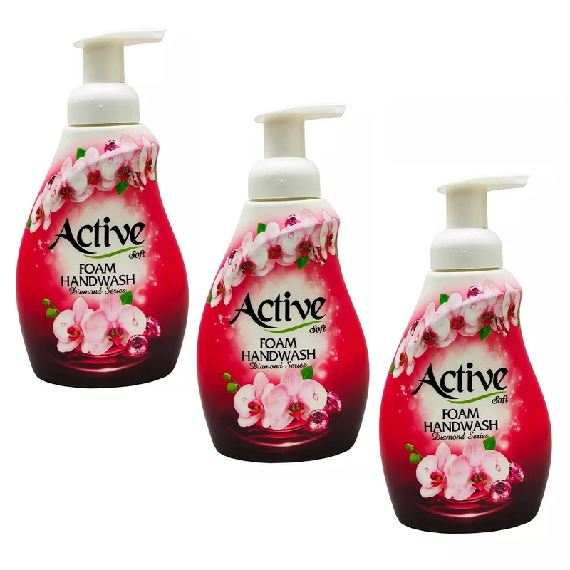 qualityq_90-32045 فوم دستشویی اکتیو مدل ارکیده وزن 500 گرم بسته 3 عددی - تصویر 1