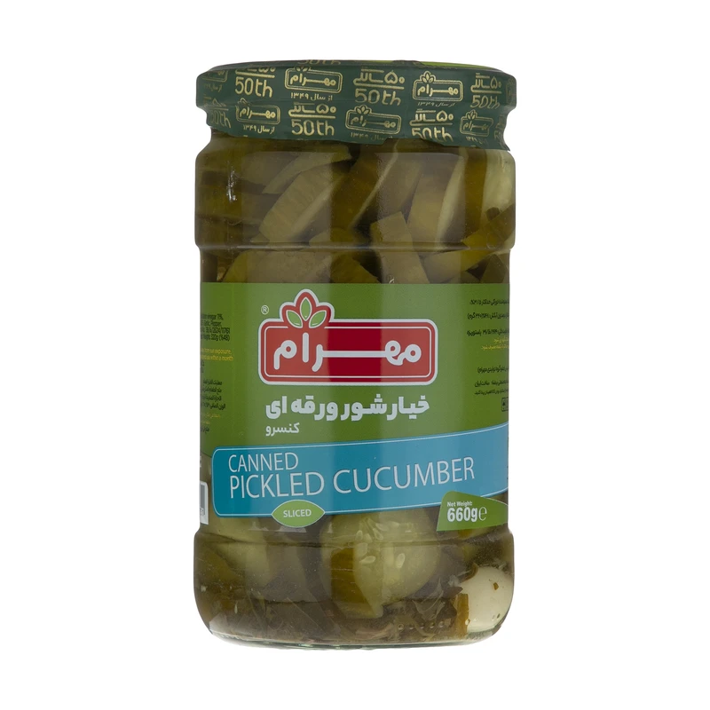 qualityq_90-3258 کنسرو خیارشور ورقه ای مهرام - 660 گرم - تصویر 1